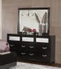 Barzini Black Velvet Upholstered Bed 6 Piece Bedroom Set in Black Finish by Coaster - 300643 - Image 4 of 0