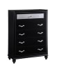 Barzini Black Velvet Upholstered Bed 6 Piece Bedroom Set in Black Finish by Coaster - 300643 - Image 5 of 0