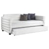 Patricia Boucle Upholstered Twin Day Bed with Trundle in White Boucle Fabric by Coaster - COA-300716 - Image 4 of 0