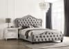 Bella Grey Velvet Fabric Upholstered Bed by Coaster - 315871Q - Image 1 of 0