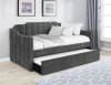 Kingston Twin Daybed with Trundle in Charcoal Velvet Fabric by Coaster - 315962 - Image 1 of 0