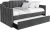 Kingston Twin Daybed with Trundle in Charcoal Velvet Fabric by Coaster - 315962 - Image 2 of 0