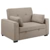 Edith Upholstered Convertible Sleeper Sofa Bed in Beige Linen and Black by Coaster - COA-360146 - Image 1 of 0