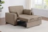 Edith Upholstered Convertible Sleeper Sofa Bed in Beige Linen and Black by Coaster - COA-360146 - Image 3 of 0