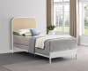 Amherst Twin Bed w/Woven Rattan Headboard in White Powder Coated Finish by Coaster - COA-360301T - Image 1 of 0