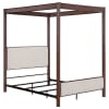 Zimmerlee Upholstered Queen Canopy Bed in Rust Brown Finish by Coaster - COA-360331Q - Image 2 of 0