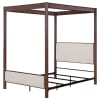 Zimmerlee Upholstered Queen Canopy Bed in Rust Brown Finish by Coaster - COA-360331Q - Image 4 of 0
