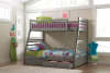Ashton Storage Twin Full Bunk Bed in Grey Finish by Coaster - 460182 - Image 1 of 0
