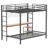 Bettoni Full/Twin Workstation Bunk Bed in Matte Black Finish by Coaster - 460209BLK - Image 5 of 0
