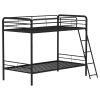 Carson Twin/Twin Bunk Bed with Angled Ladder in Glossy Black Finish by Coaster - 460334BLK - Image 3 of 0