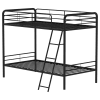 Carson Twin/Twin Bunk Bed with Angled Ladder in Glossy Black Finish by Coaster - 460334BLK - Image 5 of 0