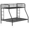 Carson Twin/Full Bunk Bed with Dual Ladders in Glossy Black Finish by Coaster - 460340BLK - Image 3 of 0