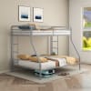 Carson Twin/Full Bunk Bed with Dual Ladders in Glossy Silver Finish by Coaster - 460340SVR - Image 1 of 0