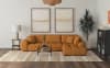 Camacho Upholstered Chaise Sectional Sofa in Orange Fabric and Black by Coaster - COA-503975 - Image 2 of 0