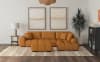 Camacho Upholstered Chaise Sectional Sofa in Orange Fabric and Black by Coaster - COA-503975 - Image 3 of 0
