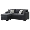 Storey Upholstered Sleeper Sectional Chaise Sofa in Dark Grey and Black by Coaster - COA-504777 - Image 1 of 0