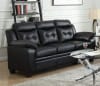 Finley 2 Piece Sofa Set in Black Leatherette Upholstery by Coaster - 506551-S - Image 2 of 0