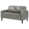 Ruth Upholstered Track Arm Loveseat in Grey Leatherette by Coaster - COA-508366 - Image 3 of 0