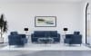Lively Chenille Upholstered Modern Track Arm Chair in Blue by Coaster - COA-509043 - Image 4 of 0