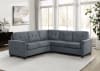 Georgina 3 Piece Upholstered Sectional Sofa in Steel Grey Fabric and Black by Coaster - COA-551701-3 - Image 2 of 0