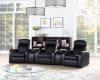 Cyrus 5 Piece Home Theater Seating in Black Leather by Coaster - 600001-S3A - Image 1 of 0