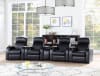 Cyrus 5 Piece 4 Seater Home Theater Seating in Black Leather by Coaster - 600001-S4B - Image 1 of 0