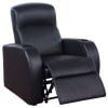 Cyrus 5 Piece 4 Seater Home Theater Seating in Black Leather by Coaster - 600001-S4B - Image 3 of 0
