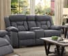 Higgins Reclining Console Loveseat in Grey Performance Coated Microfiber Upholstery by Coaster - 602262 - Image 1 of 0