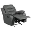 Nova Upholstered Padded Arm Glider Reclining in Dark Grey by Coaster - COA-602533 - Image 3 of 0