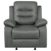 Nova Upholstered Padded Arm Glider Reclining in Dark Grey by Coaster - COA-602533 - Image 4 of 0