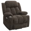 Houston Upholstered Power Lift Recliner Chair in Dark Brown by Coaster - COA-603233P - Image 5 of 0