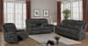 Lawrence 2 Piece Reclining Living Room Set in Charcoal Performance Coated Microfiber by Coaster - 603504-S2 - Image 2 of 0