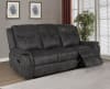 Lawrence 2 Piece Reclining Living Room Set in Charcoal Performance Coated Microfiber by Coaster - 603504-S2 - Image 3 of 0