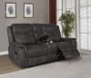 Lawrence 2 Piece Reclining Living Room Set in Charcoal Performance Coated Microfiber by Coaster - 603504-S2 - Image 4 of 0