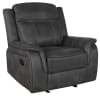 Lawrence Reclining Console Loveseat in Charcoal Performance Coated Microfiber by Coaster - 603505 - Image 5 of 0