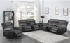 Saybrook 2 Piece Power Reclining Living Room Set in Charcoal / Black Performance Microfiber by Coaster - 609144P-SET - Image 1 of 0