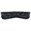 Hewitt Leather Dual Power Reclining Sectional Sofa in Black Leather by Coaster - COA-609610PP - Image 3 of 0