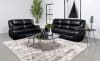 Camila 2 Piece Upholstered Motion Reclining Sofa Set in Black by Coaster - COA-610244-S - Image 1 of 0