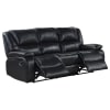 Camila 2 Piece Upholstered Motion Reclining Sofa Set in Black by Coaster - COA-610244-S - Image 5 of 0