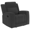 Brentwood Upholstered Reclining Chair in Charcoal by Coaster - COA-610286 - Image 1 of 0