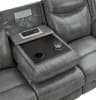 Conrad Reclining Sofa with Drop Down Table in Grey Performance Leatherette by Coaster - 650354 - Image 4 of 0