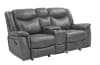 Conrad Gliding Reclining Console Loveseat in Grey Performance Leatherette by Coaster - 650355 - Image 2 of 0