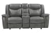 Conrad Gliding Reclining Console Loveseat in Grey Performance Leatherette by Coaster - 650355 - Image 4 of 0