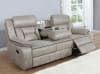 Greer Reclining Sofa with Drop Down Table in Taupe Performance Leatherette Upholstery by Coaster - 651351 - Image 1 of 0