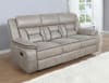 Greer Reclining Sofa with Drop Down Table in Taupe Performance Leatherette Upholstery by Coaster - 651351 - Image 2 of 0