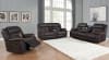Greer 2 Piece Reclining Sofa Set in Dark Brown Performance Leatherette Upholstery by Coaster - 651354-S - Image 1 of 0
