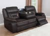 Greer 2 Piece Reclining Sofa Set in Dark Brown Performance Leatherette Upholstery by Coaster - 651354-S - Image 5 of 0