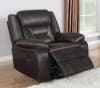 Greer Gliding Recliner in Dark Brown Performance Leatherette Upholstery by Coaster - 651356 - Image 1 of 0