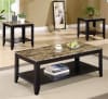 Marble Like Top 3 Piece Occasional Table Set in Black Finish by Coaster - 700155 - Image 1 of 0
