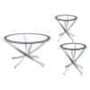 Brooke 3 Piece Round Coffee Table Set in Chrome/Clean and Black Finish by Coaster - COA-702588 - Image 1 of 0